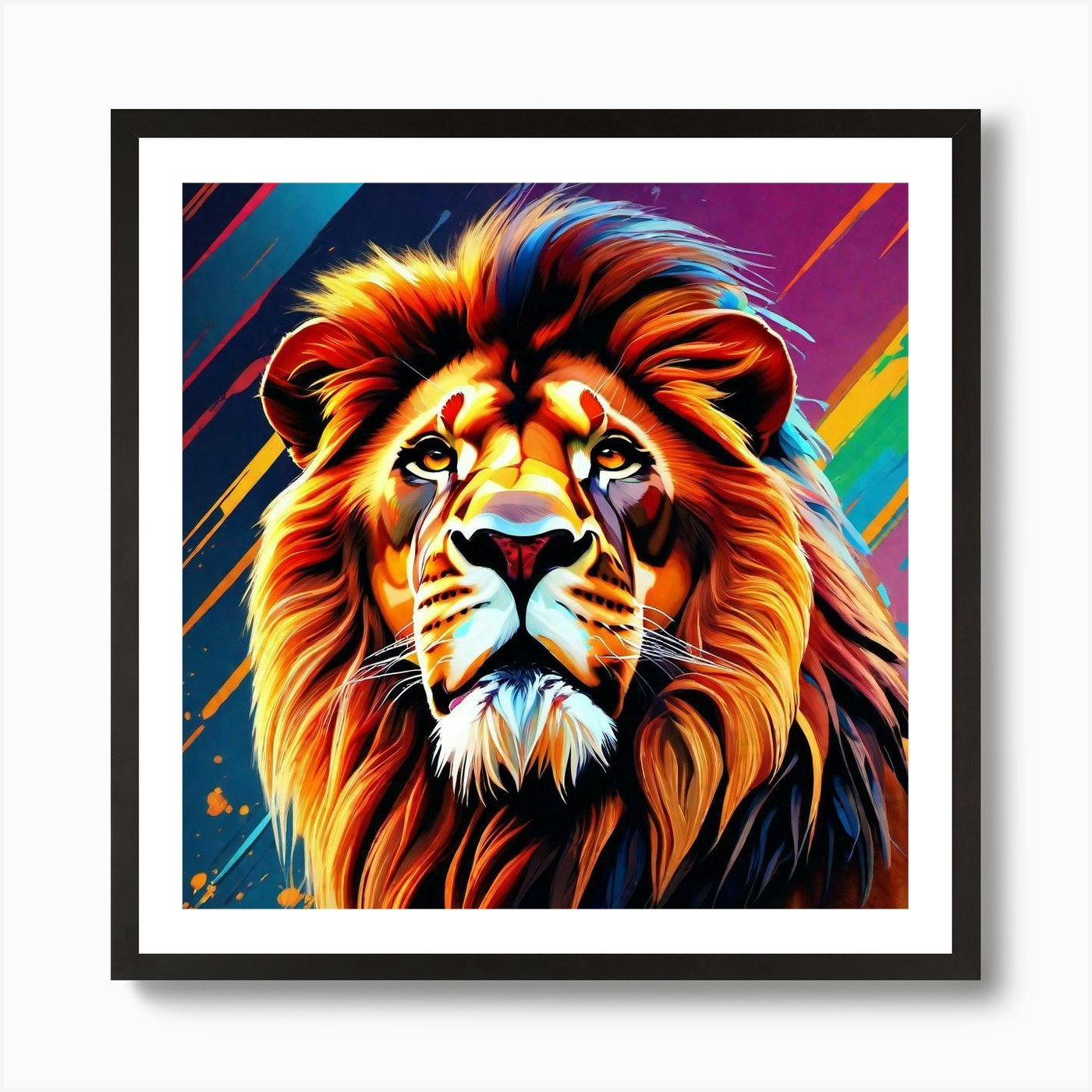 Lion Painting 74 Art Print Framed Wall Art Poster Canvas Print Picture