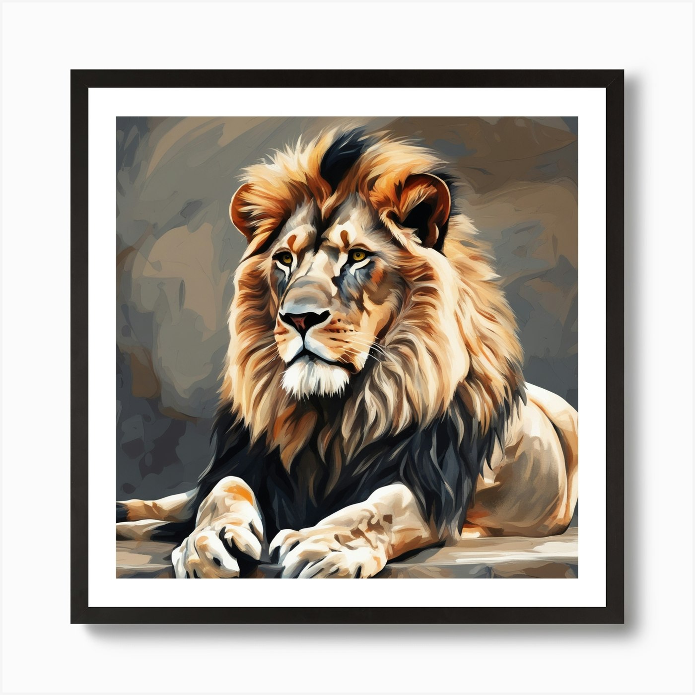 Lion Painting Art Print Framed Wall Art Poster Canvas Print Picture