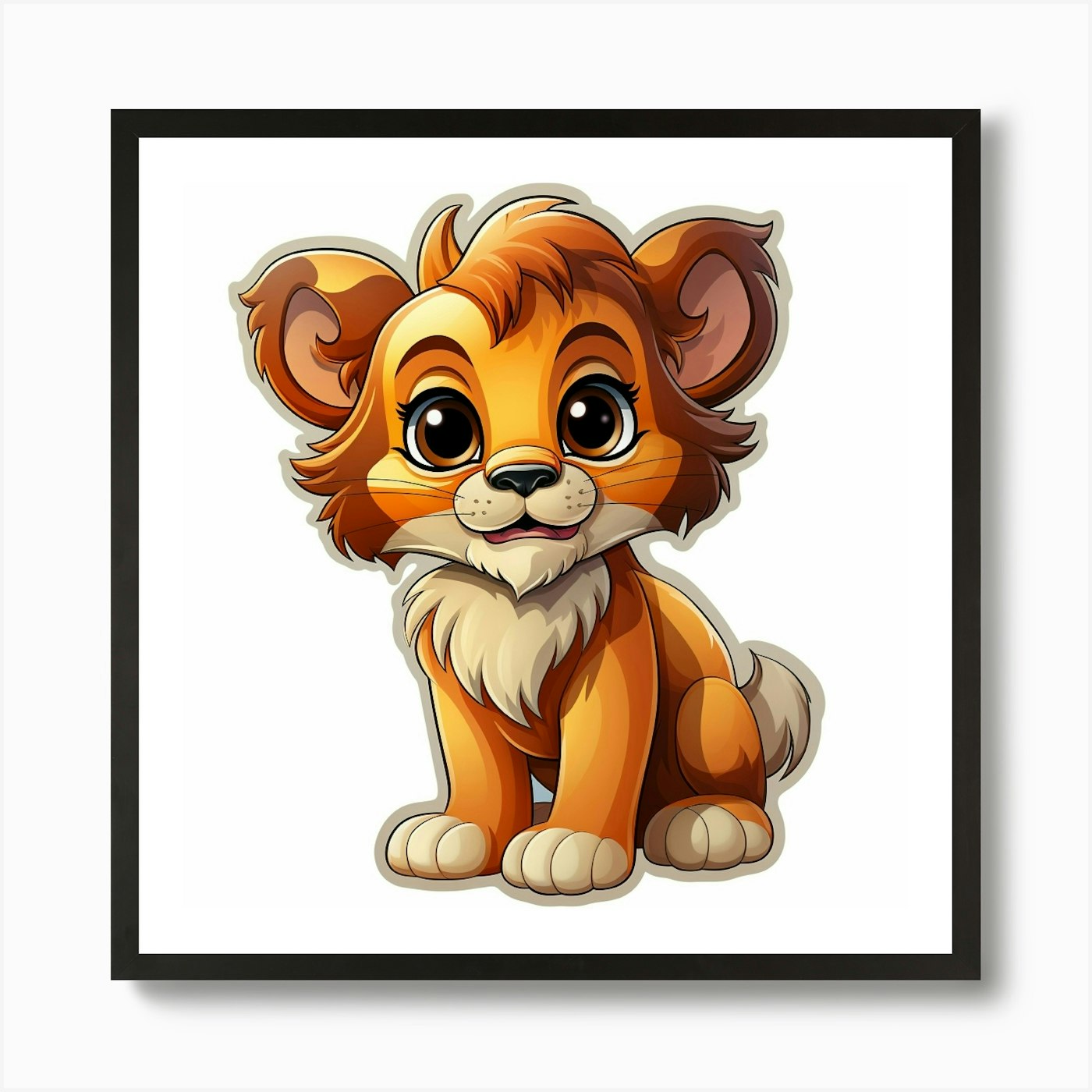 Lion Cub 41 Art Print Framed Wall Art Poster Canvas Print Picture