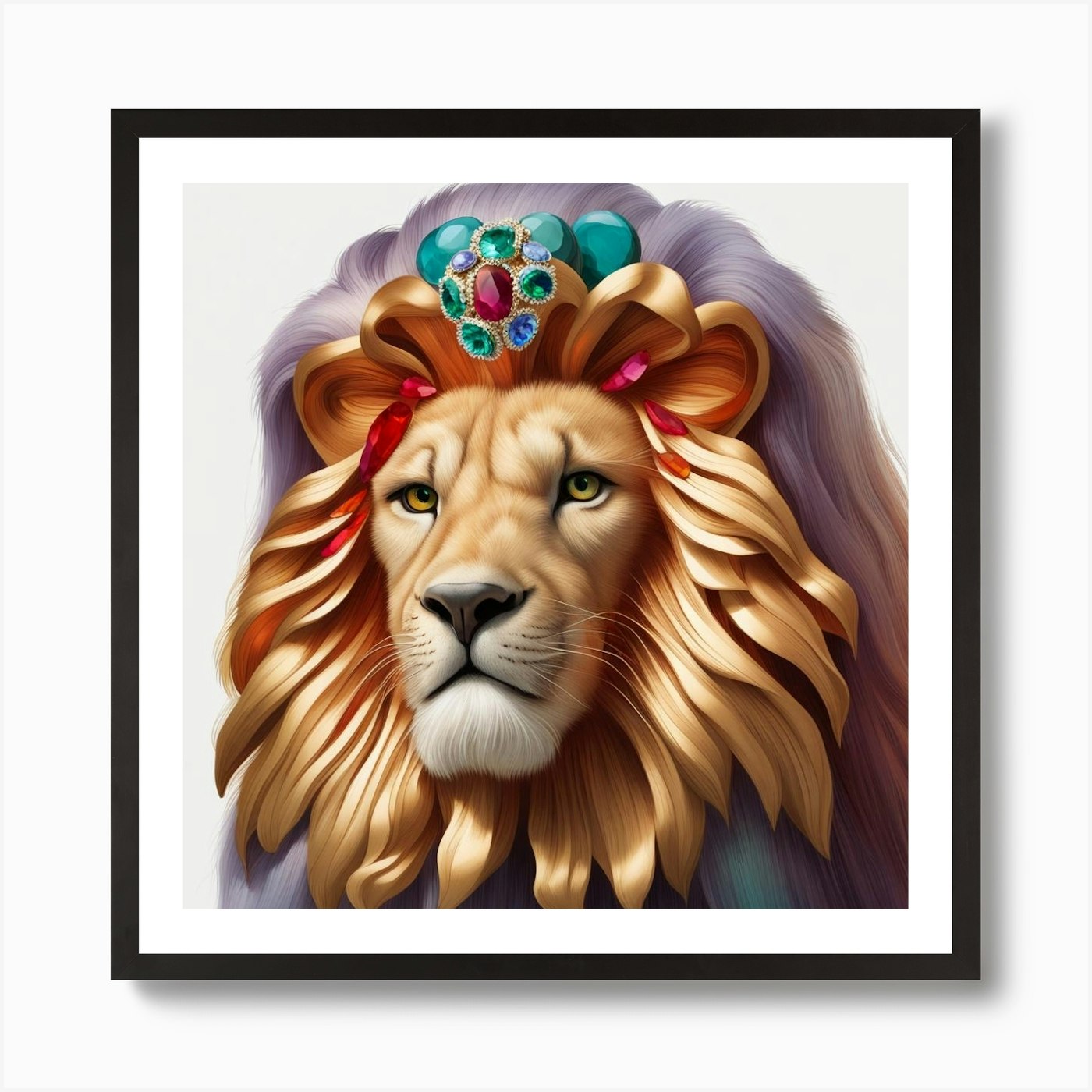 Lion Head 1 Art Print Framed Wall Art Poster Canvas Print Picture