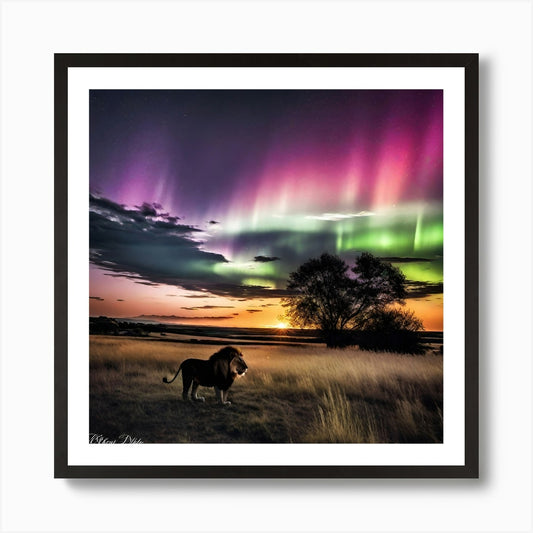 Aurora Lion Art Print Framed Wall Art Poster Canvas Print Picture
