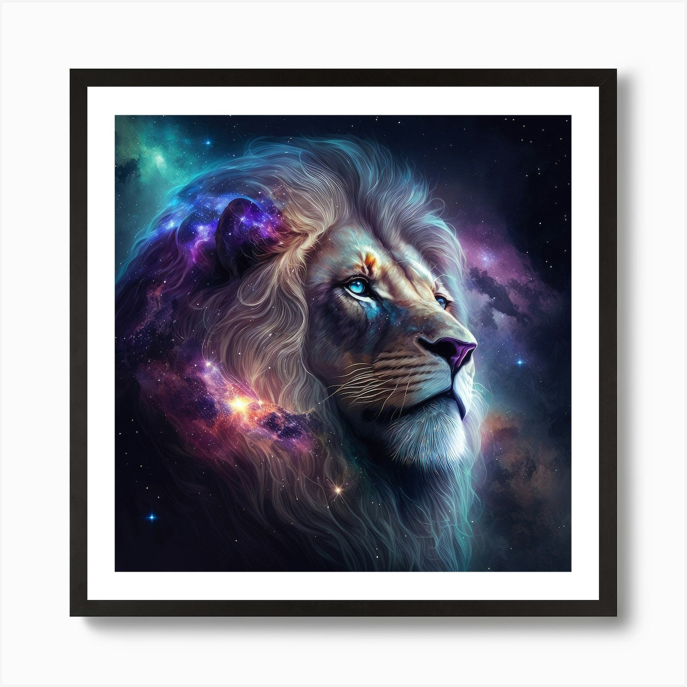 Cosmic Lion Art Print Framed Wall Art Poster Canvas Print Picture