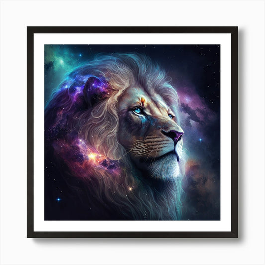 Cosmic Lion Art Print Framed Wall Art Poster Canvas Print Picture