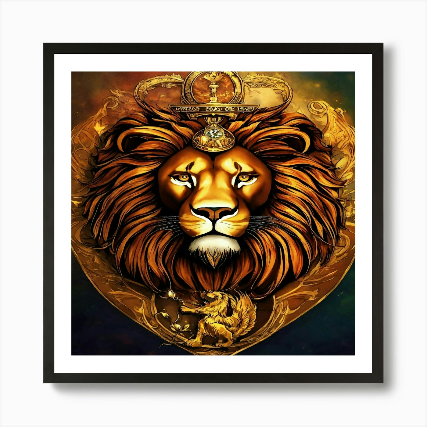 Lion Head Art Print Framed Wall Art Poster Canvas Print Picture