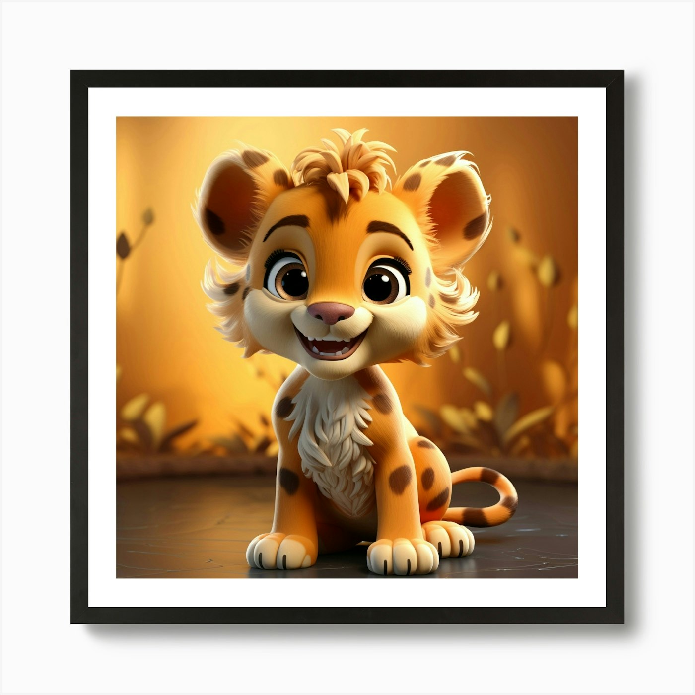 Lion Cub 13 Art Print Framed Wall Art Poster Canvas Print Picture