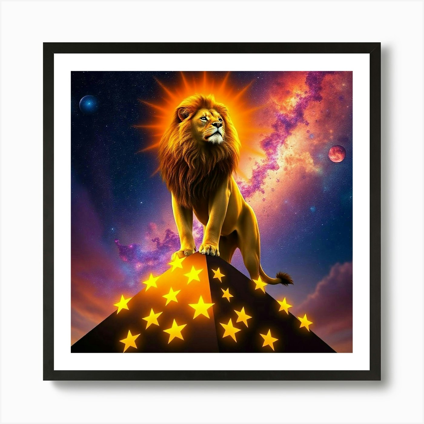 Lion In The Sky 6 Art Print Framed Wall Art Poster Canvas Print Picture