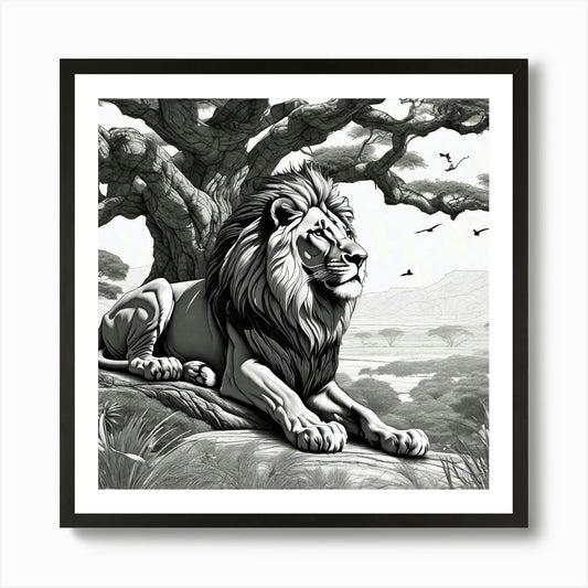 Lion art 3 Art Print Framed Wall Art Poster Canvas Print Picture