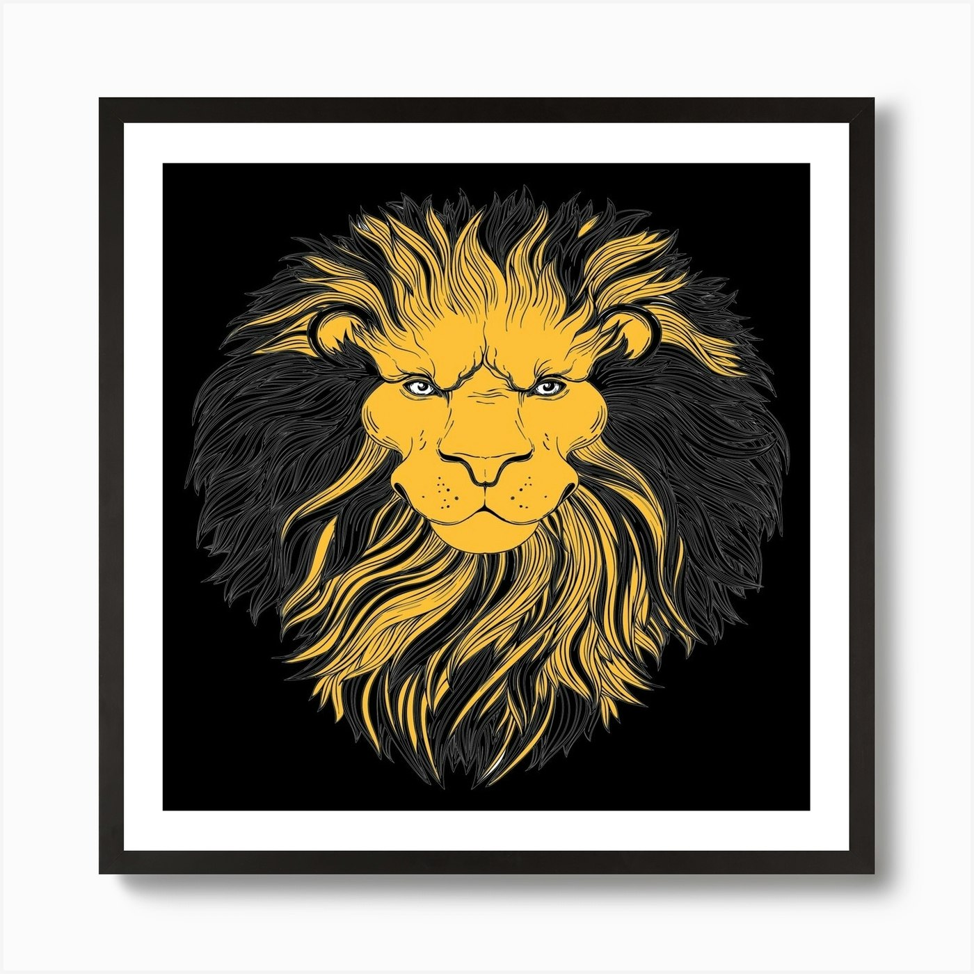 Lion Head Art Print Framed Wall Art Poster Canvas Print Picture