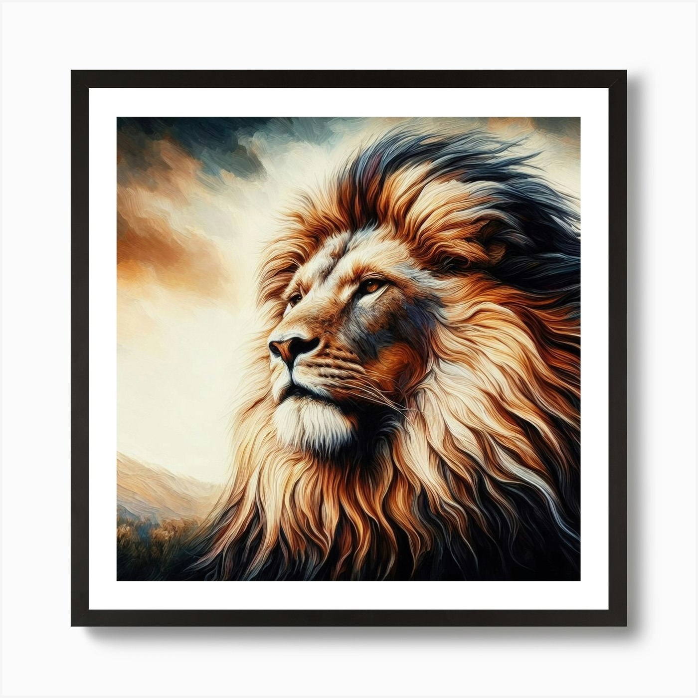 Lion Painting Art Print Framed Wall Art Poster Canvas Print Picture