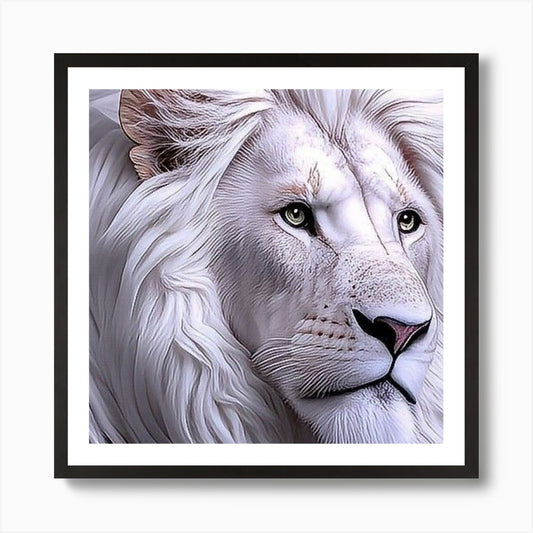 White Lion Art Print Framed Wall Art Poster Canvas Print Picture