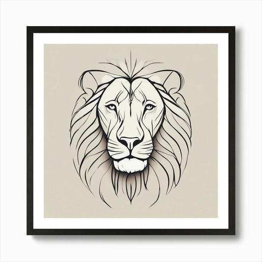 Lion Head Art Print Framed Wall Art Poster Canvas Print Picture