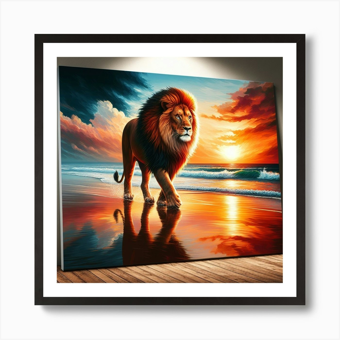 I lion drawing Art Print Framed Wall Art Poster Canvas Print Picture