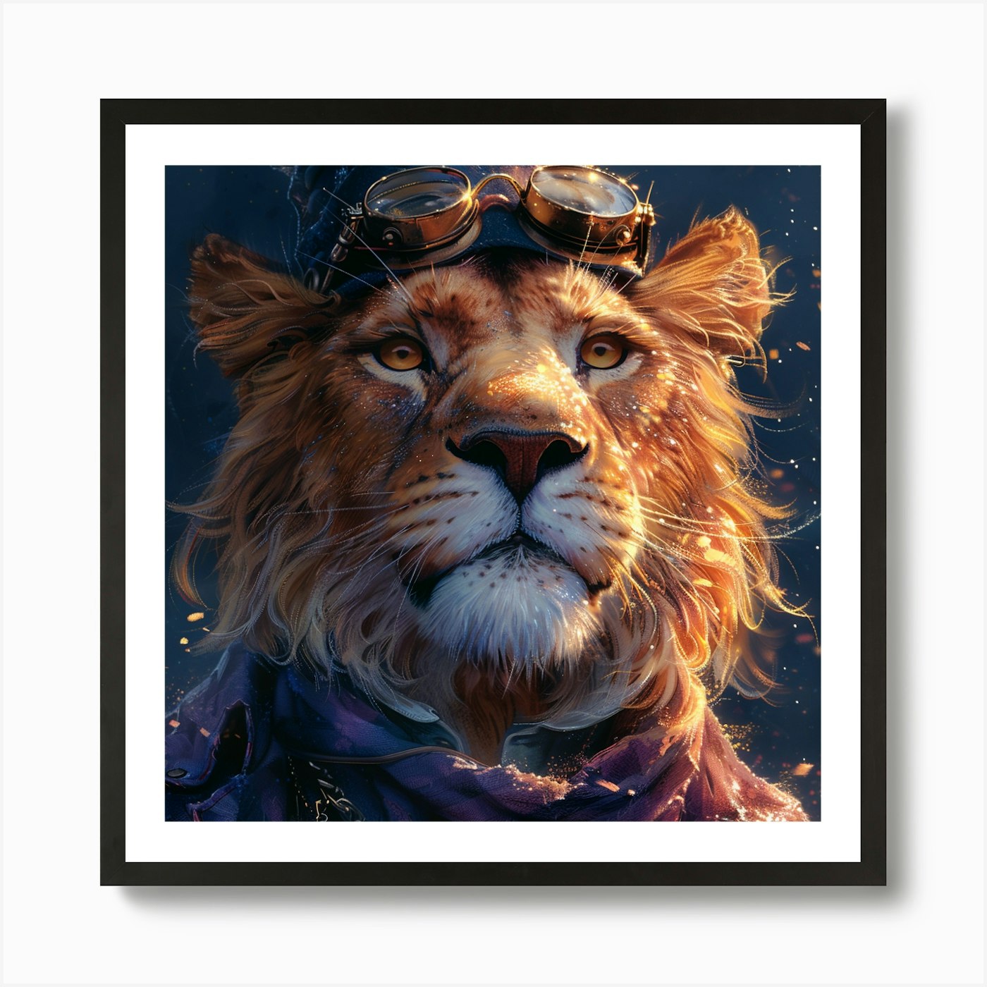 Steampunk Lion Art Print Framed Wall Art Poster Canvas Print Picture
