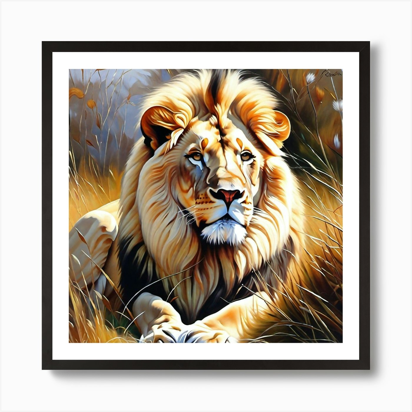 Lion Painting 84 Art Print Framed Wall Art Poster Canvas Print Picture