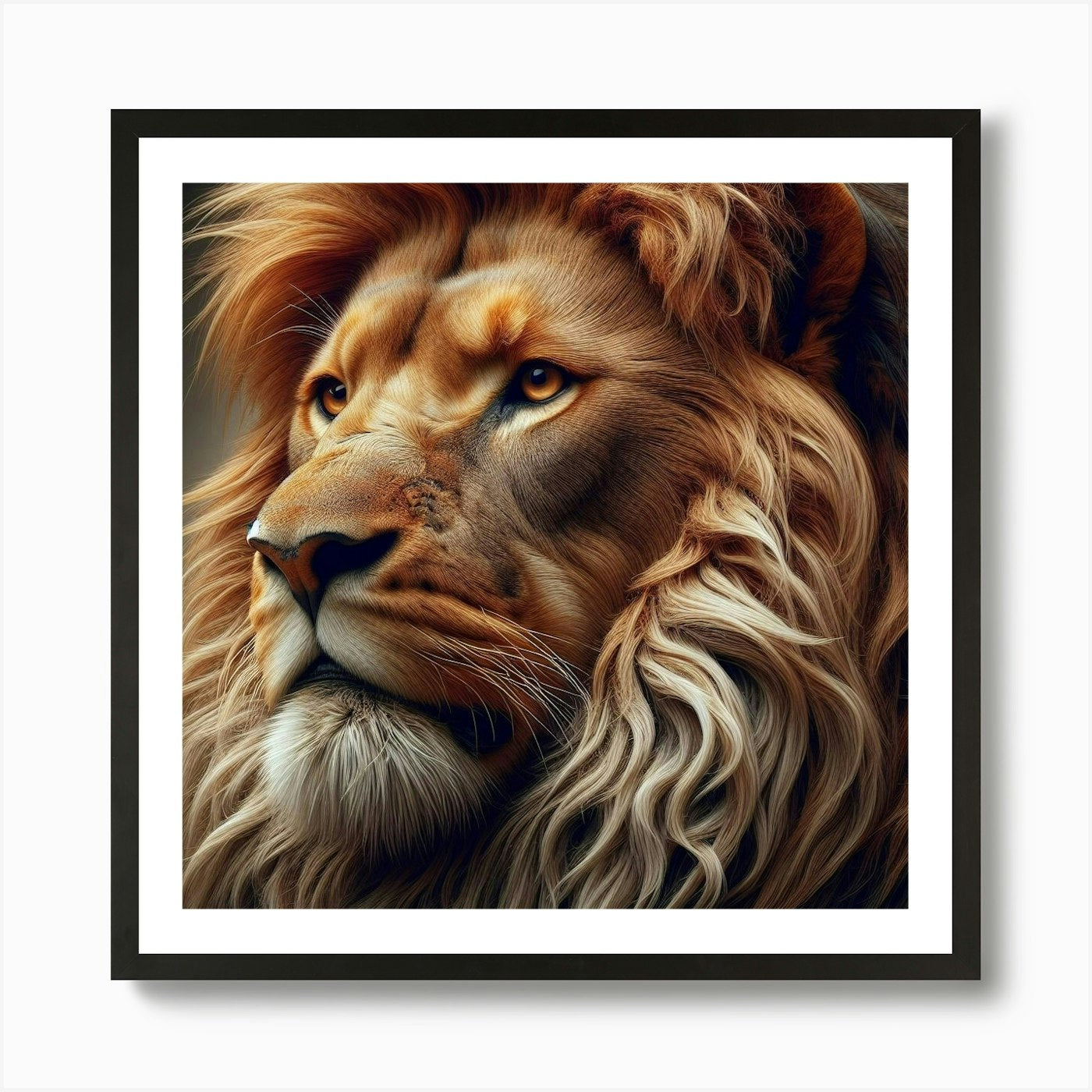 Lion Portrait Art Print Framed Wall Art Poster Canvas Print Picture