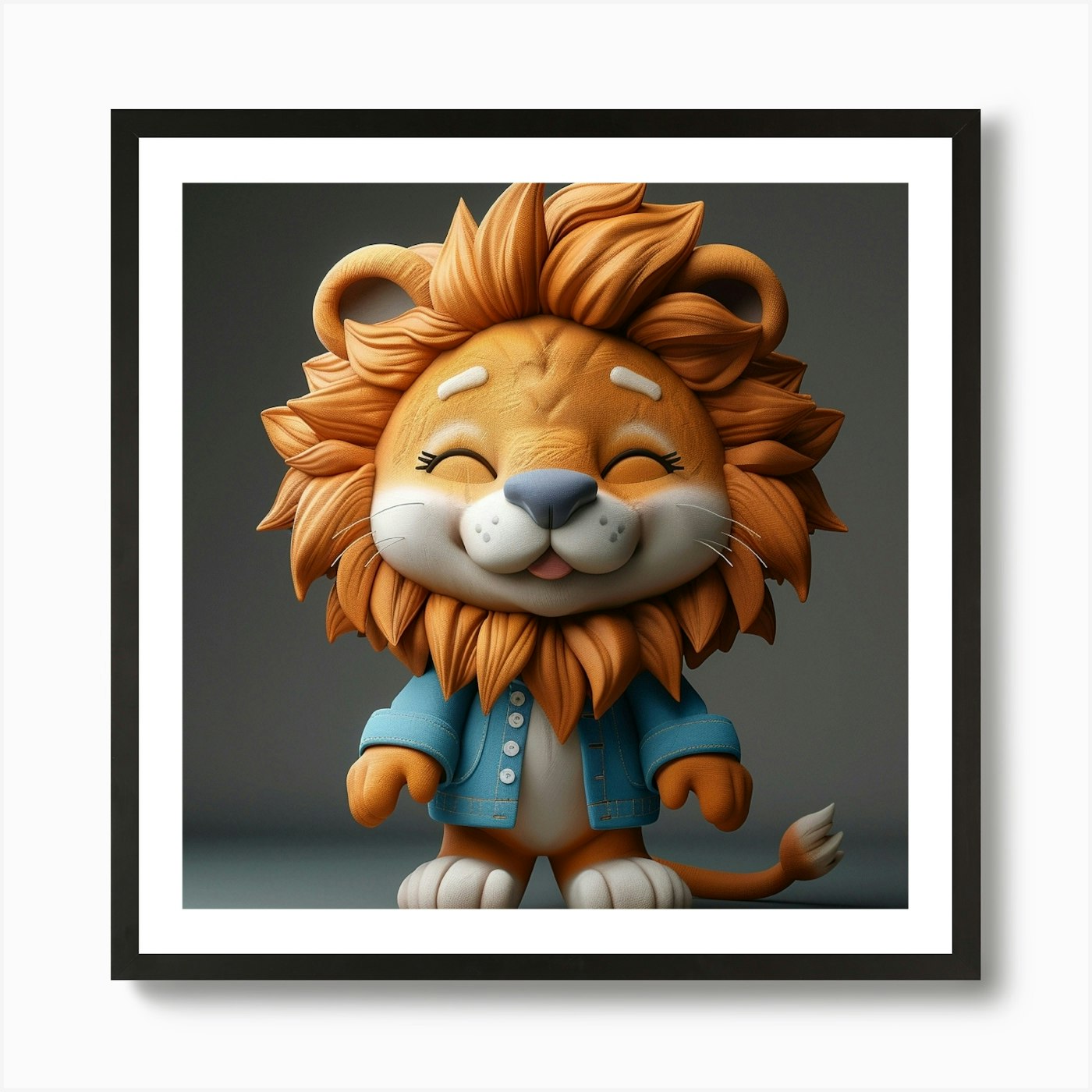 Cartoon Cute Lion Art Print Framed Wall Art Poster Canvas Print Picture