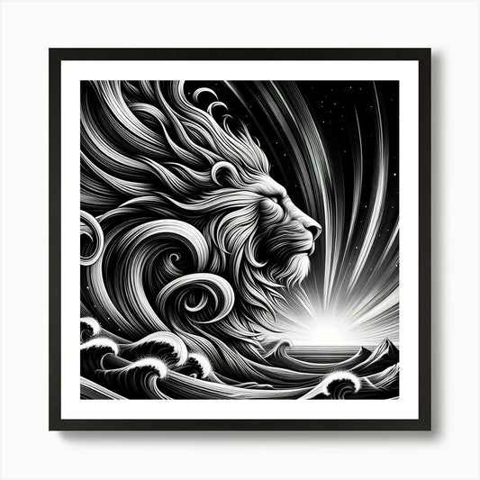 Lion Of The Sea Art Print Framed Wall Art Poster Canvas Print Picture