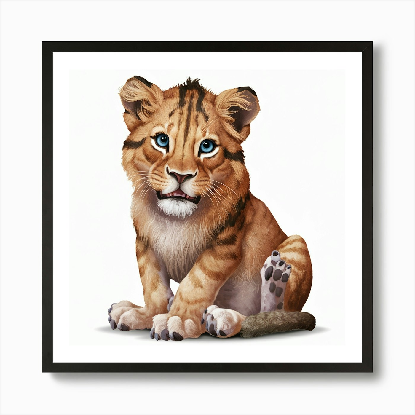 Lion Cub 1 Art Print Framed Wall Art Poster Canvas Print Picture