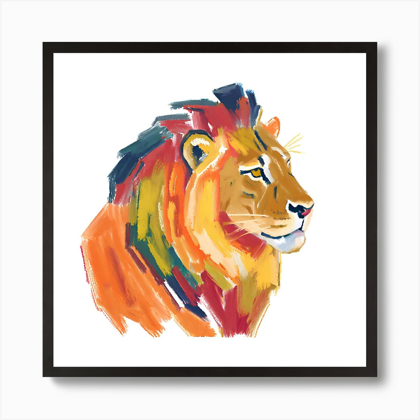 Asiatic Lion 03 Art Print Framed Wall Art Poster Canvas Print Picture