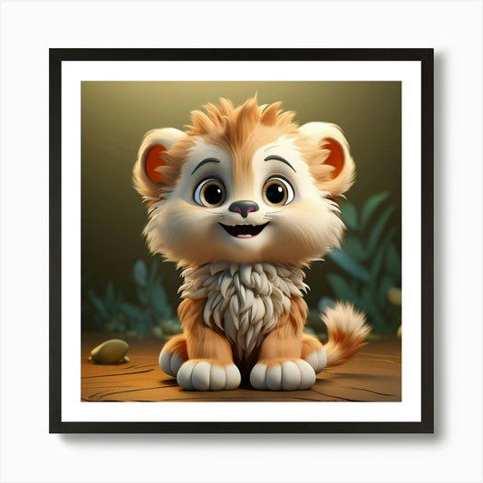 Lion Cub 2 Art Print Framed Wall Art Poster Canvas Print Picture