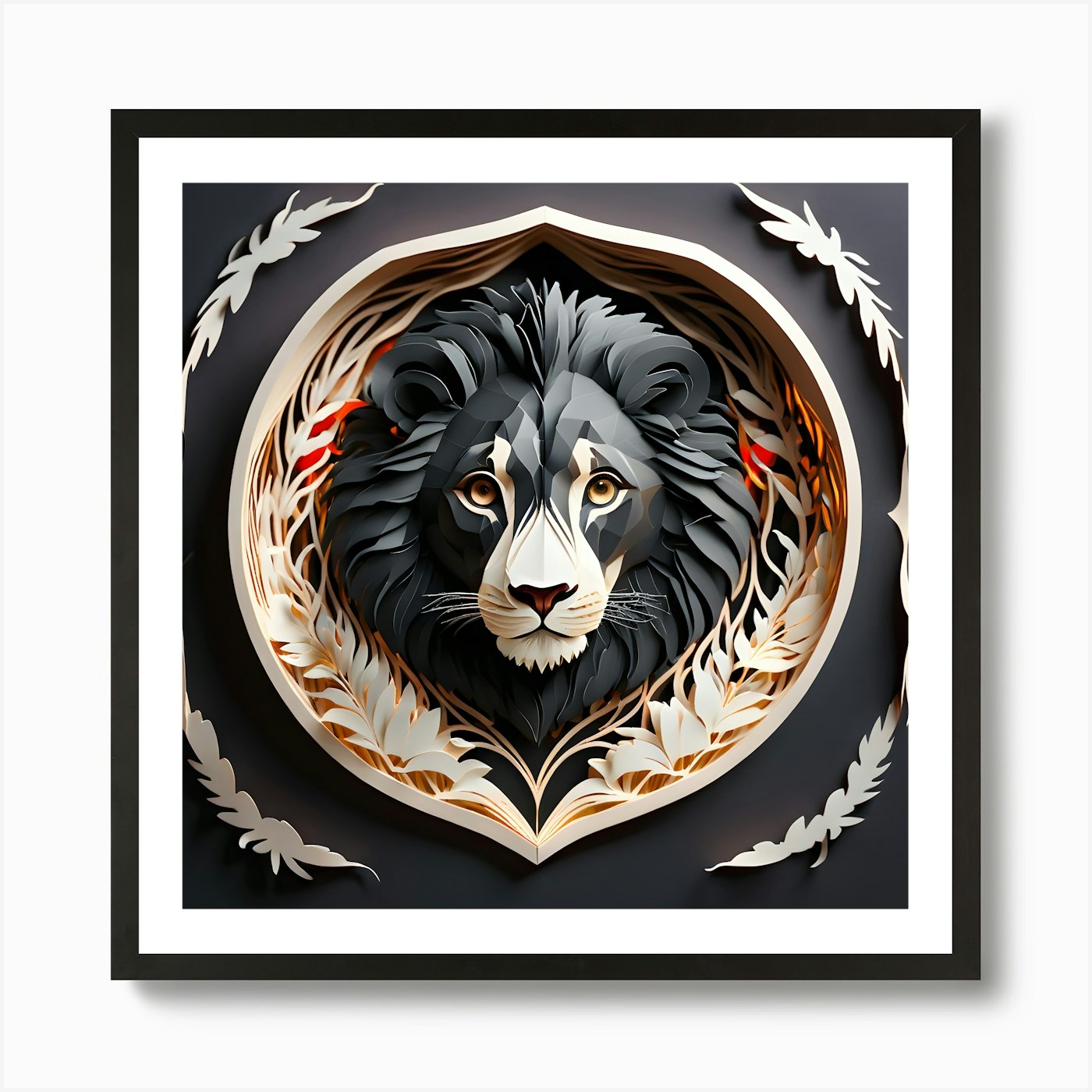 Lion Head 1 Art Print Framed Wall Art Poster Canvas Print Picture