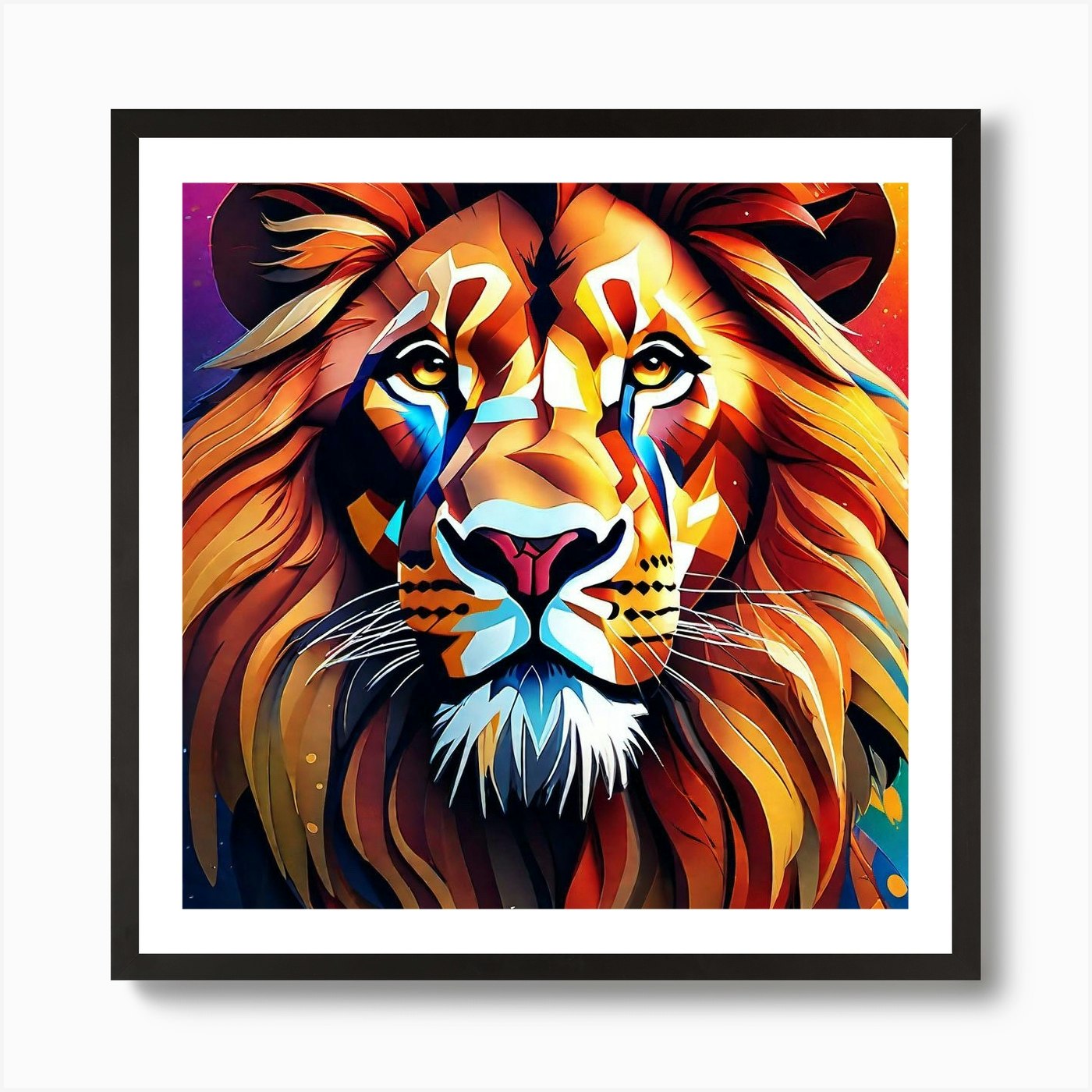 Lion Painting 75 Art Print Framed Wall Art Poster Canvas Print Picture