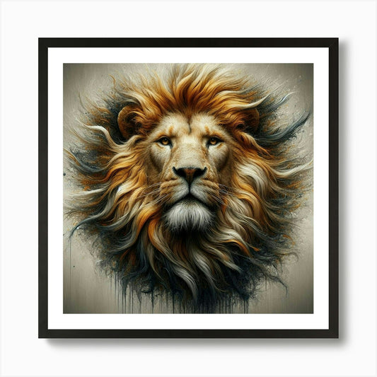 Lion Head 10 Art Print Framed Wall Art Poster Canvas Print Picture