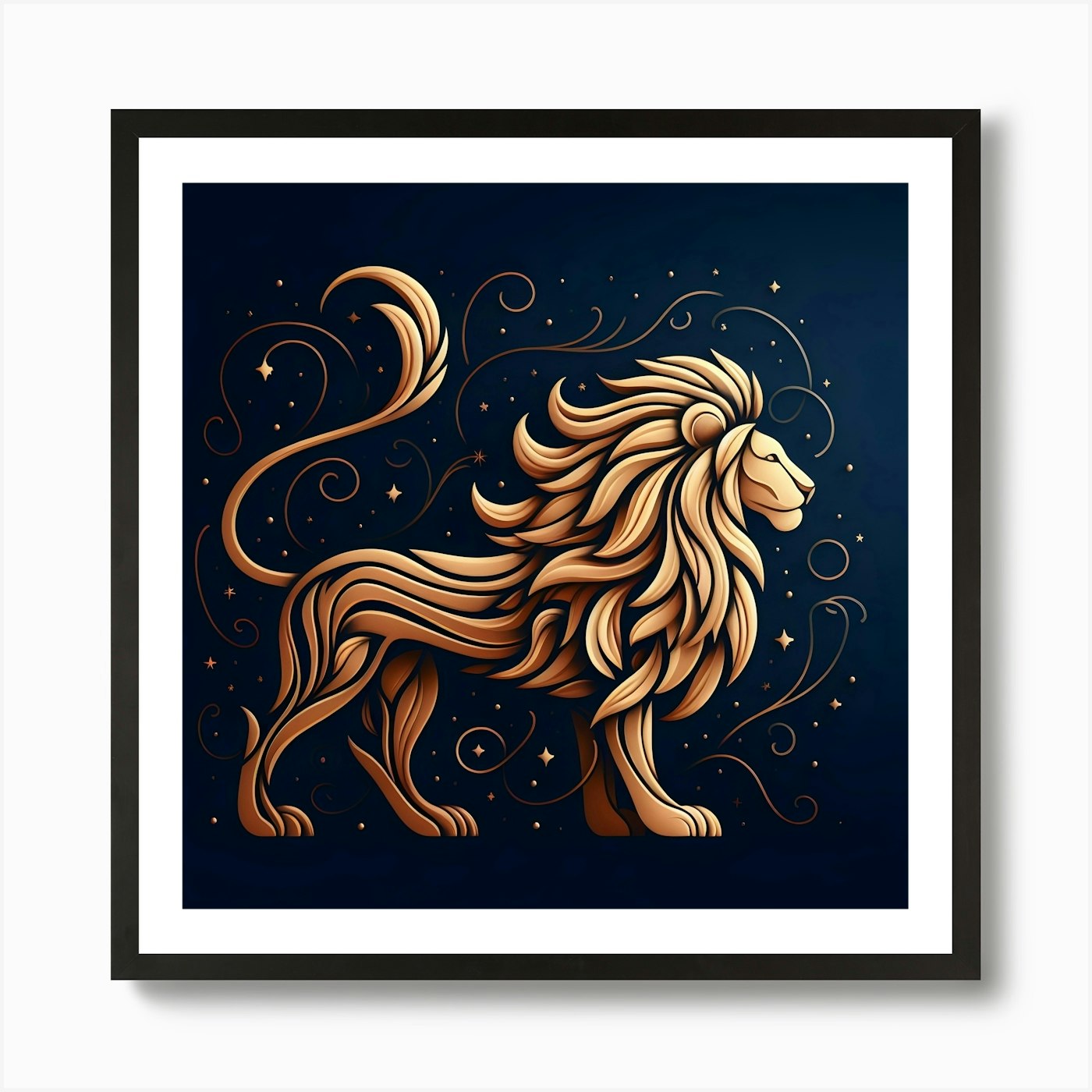 Zodiac Lion 2 Art Print Framed Wall Art Poster Canvas Print Picture
