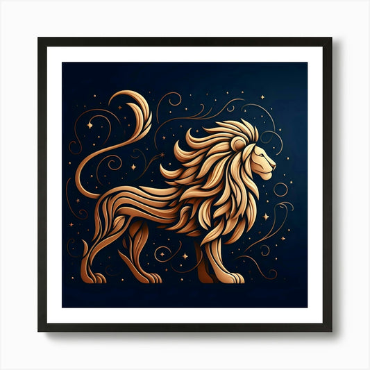 Zodiac Lion 2 Art Print Framed Wall Art Poster Canvas Print Picture
