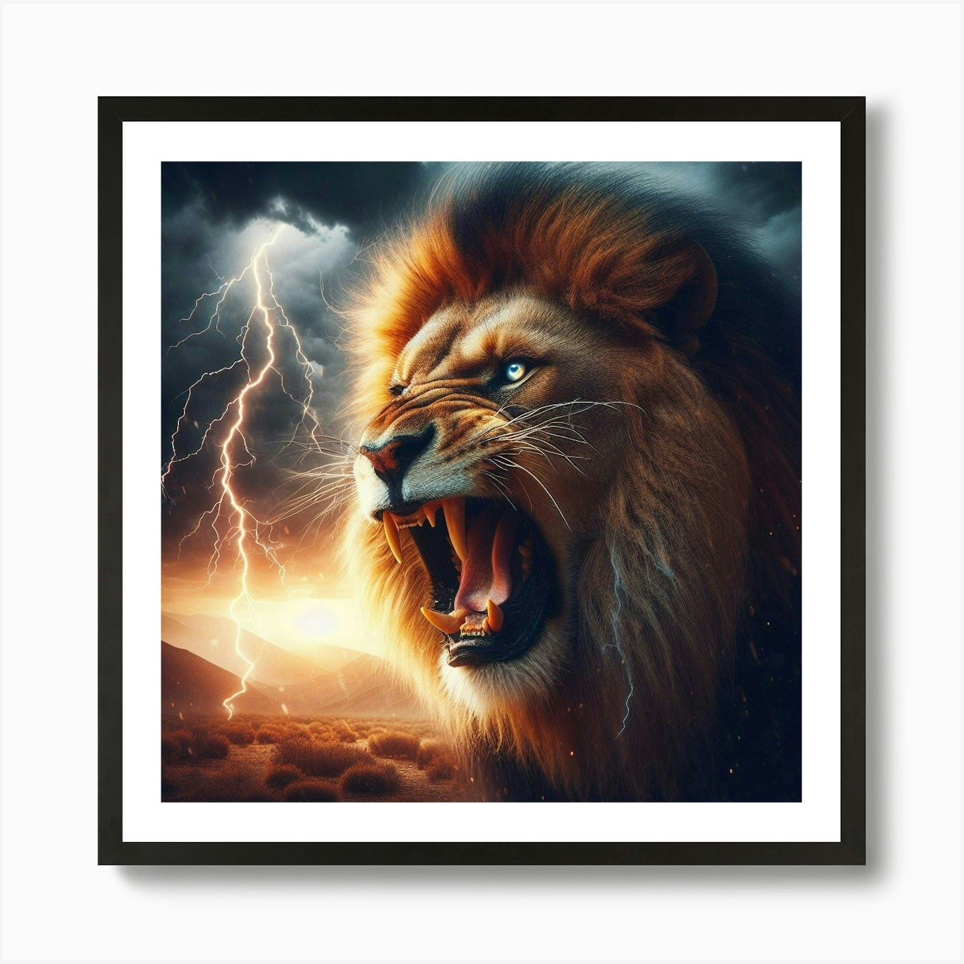 lion face Art Print Framed Wall Art Poster Canvas Print Picture