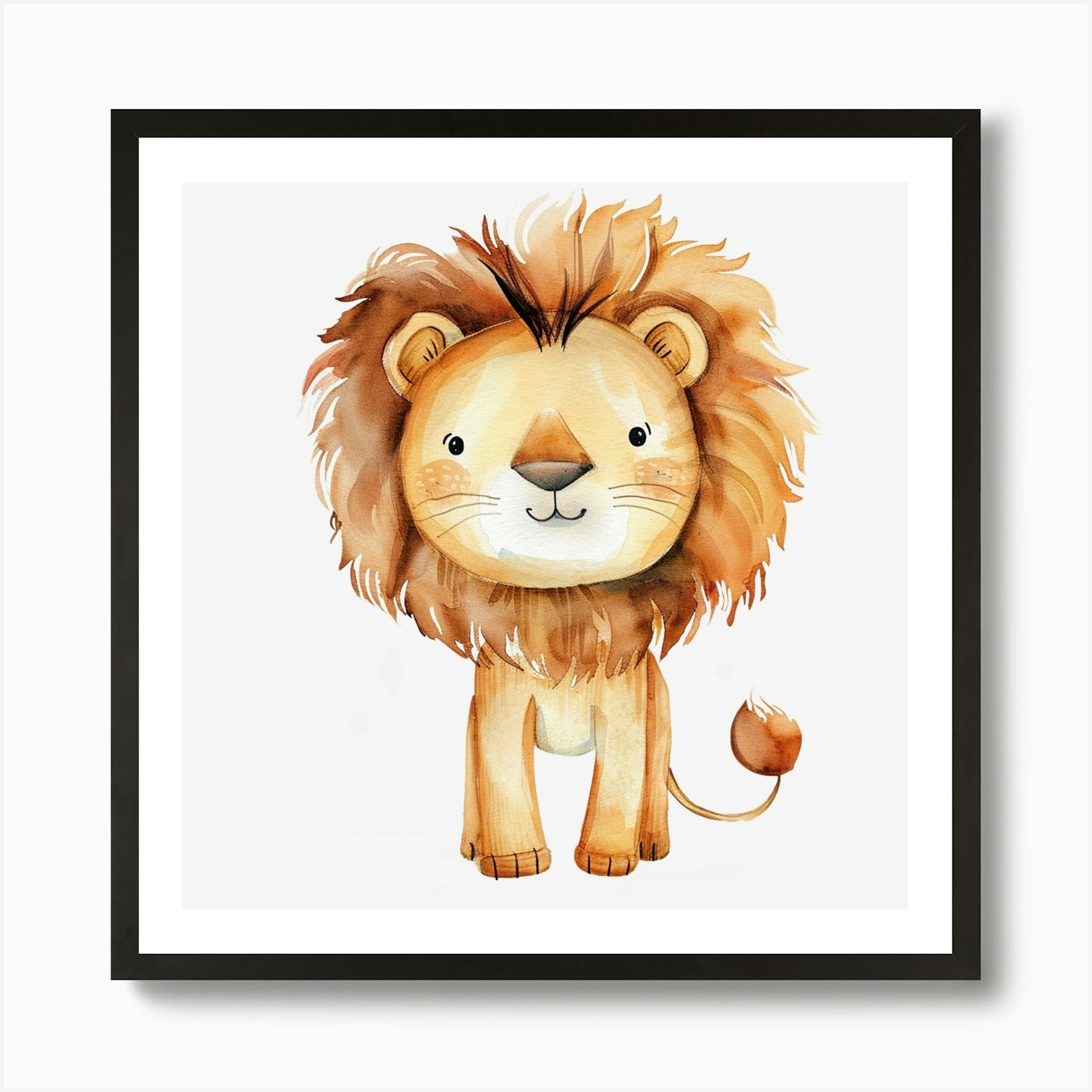 Watercolor Lion Art Print Framed Wall Art Poster Canvas Print Picture