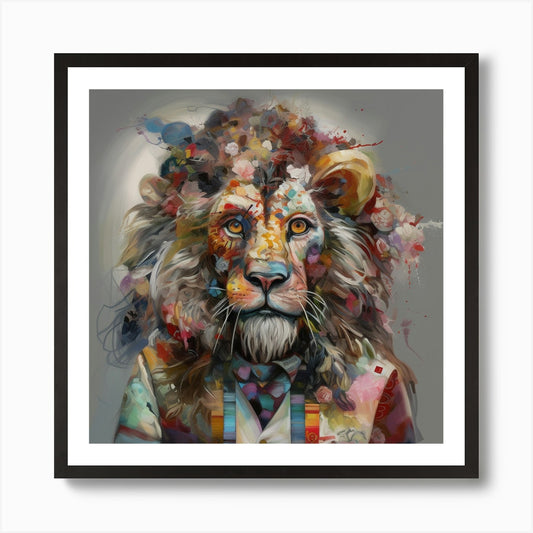 Lion splash 1 Art Print Framed Wall Art Poster Canvas Print Picture