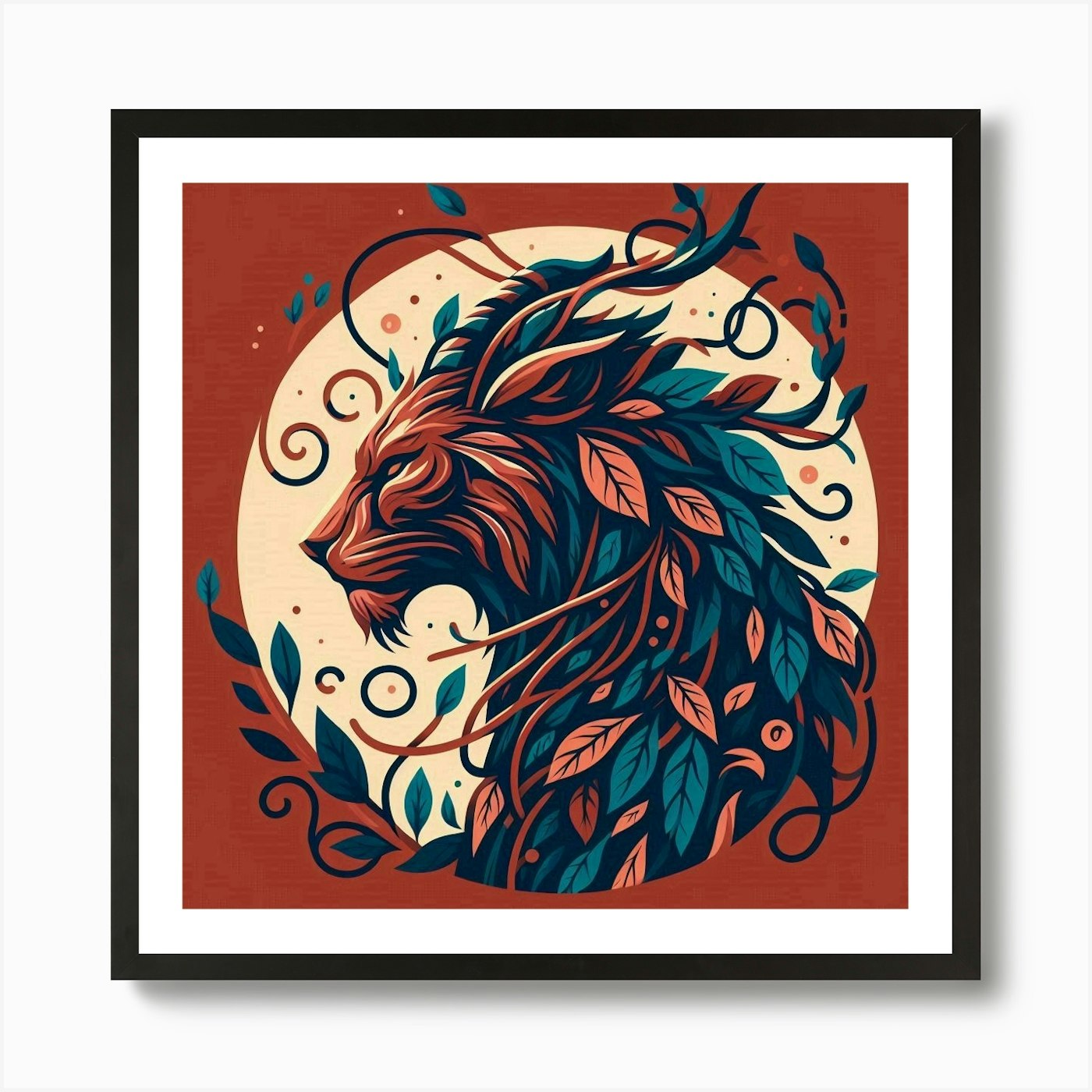 Lion Head 1 Art Print Framed Wall Art Poster Canvas Print Picture