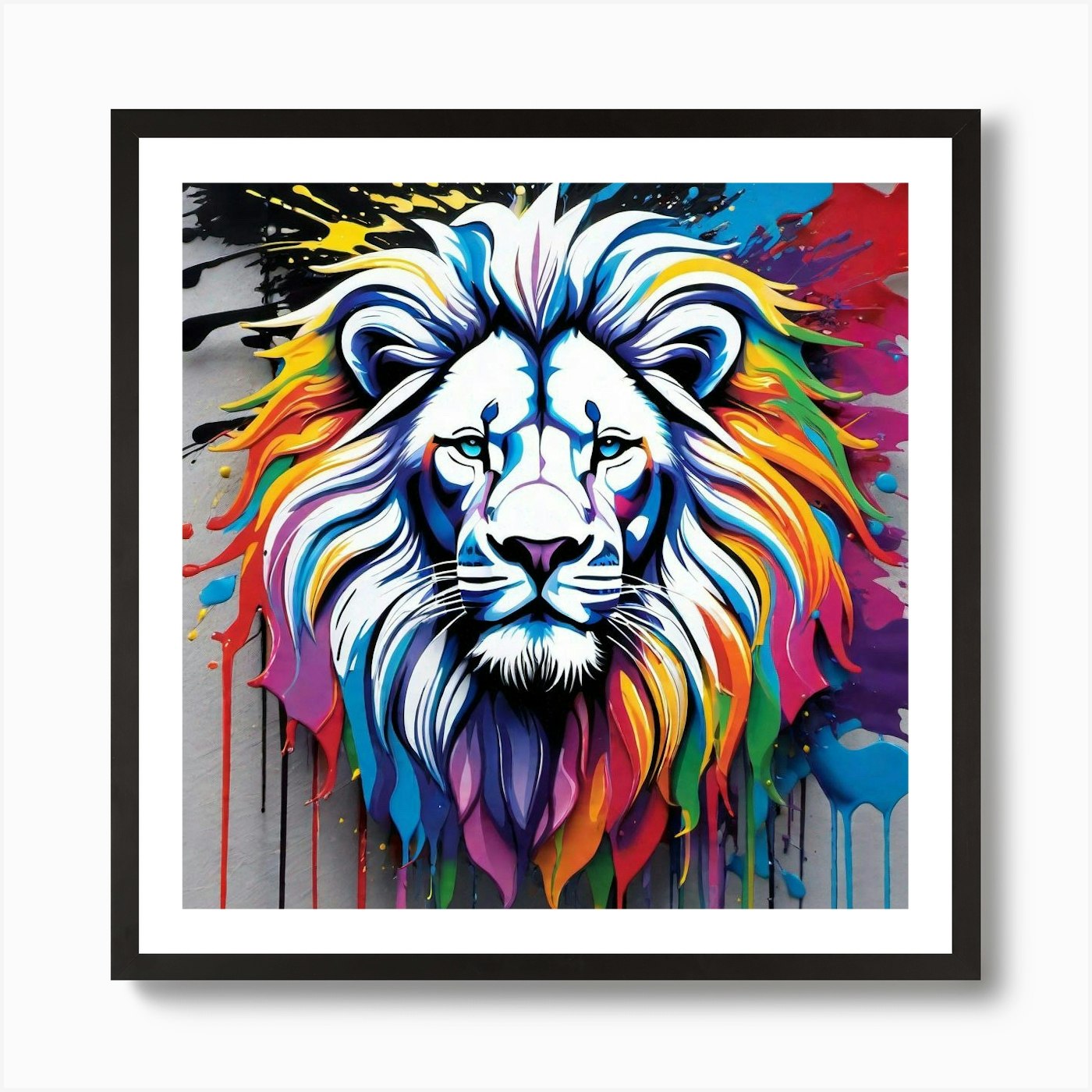 Colorful Lion 14 Art Print Framed Wall Art Poster Canvas Print Picture