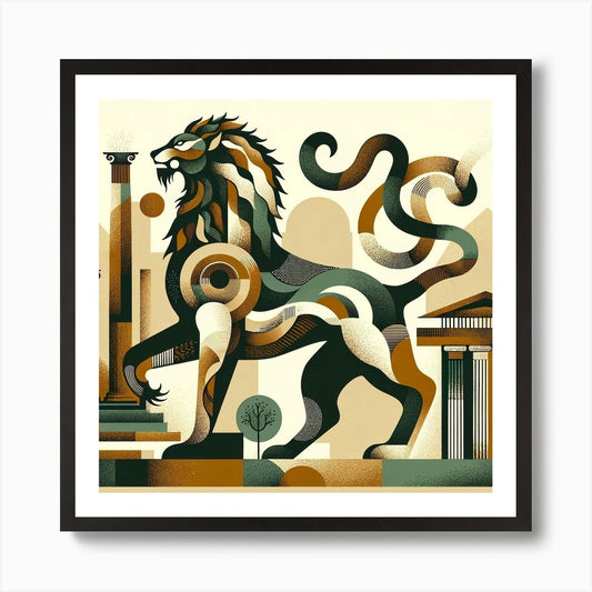 Lion Of Greece Art Print Framed Wall Art Poster Canvas Print Picture