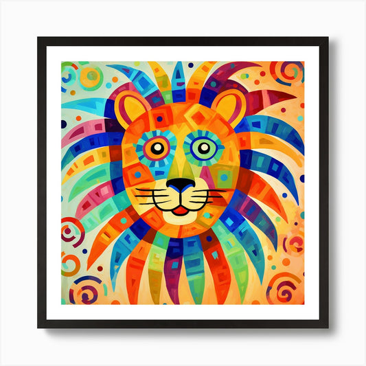 Colorful Lion Art Print Framed Wall Art Poster Canvas Print Picture