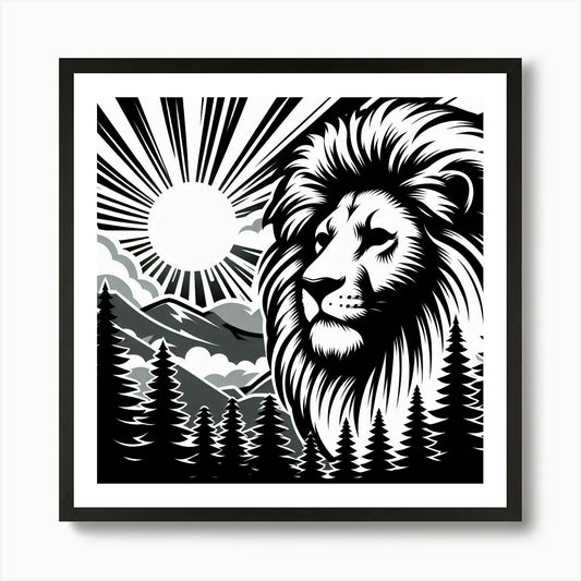 A Lion Art Print Framed Wall Art Poster Canvas Print Picture