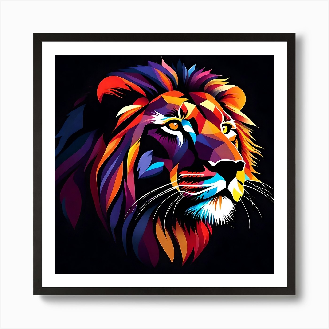 Colorful Lion Art Print Framed Wall Art Poster Canvas Print Picture