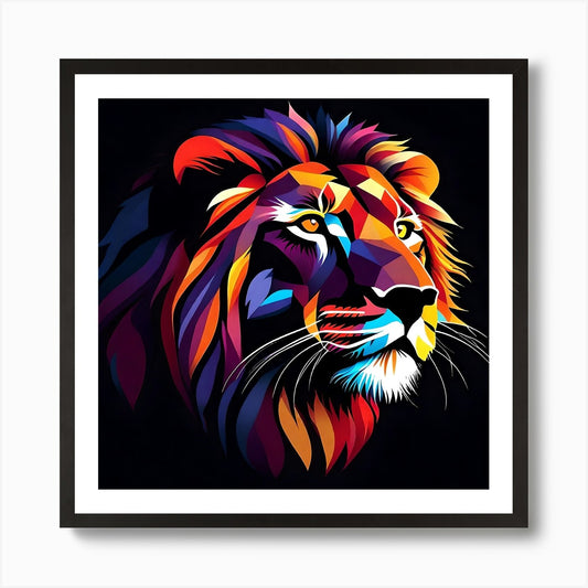 Colorful Lion Art Print Framed Wall Art Poster Canvas Print Picture