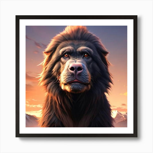 Lion At Sunset Art Print Framed Wall Art Poster Canvas Print Picture
