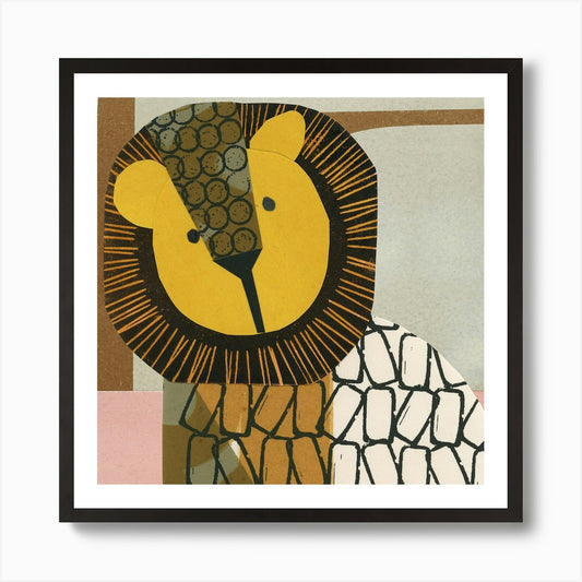 Yellow Lion Art Print Framed Wall Art Poster Canvas Print Picture