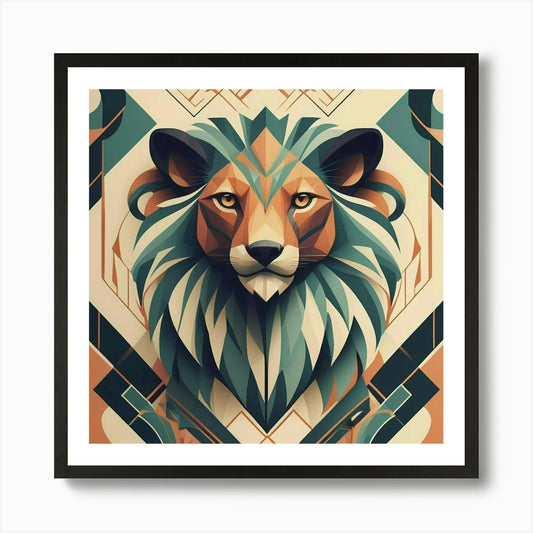 Abstract Lion Art Print Framed Wall Art Poster Canvas Print Picture