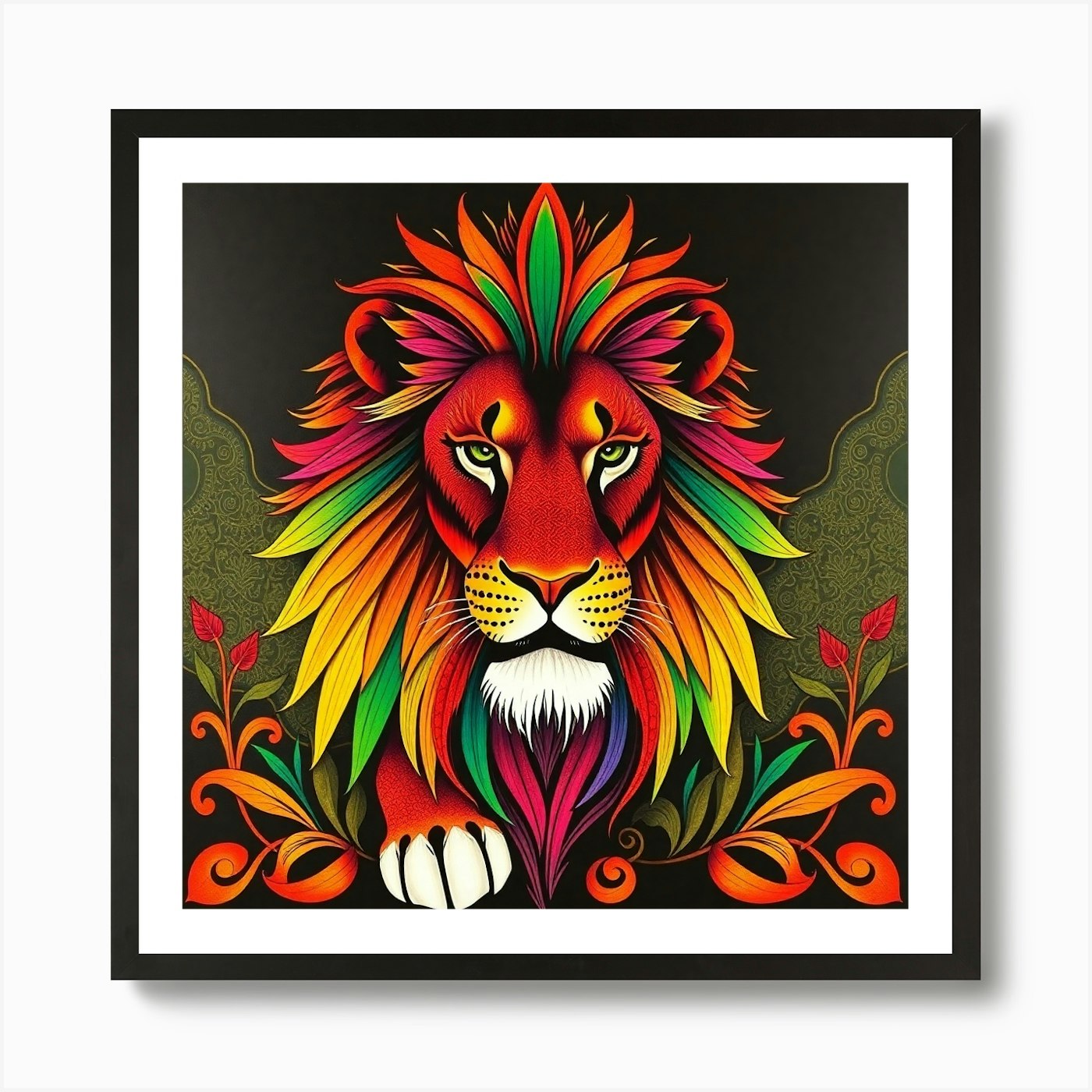 Lion rainbow Art Print Framed Wall Art Poster Canvas Print Picture