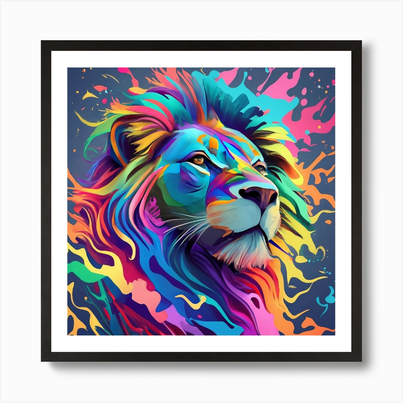 Colorful Lion Art Print Framed Wall Art Poster Canvas Print Picture