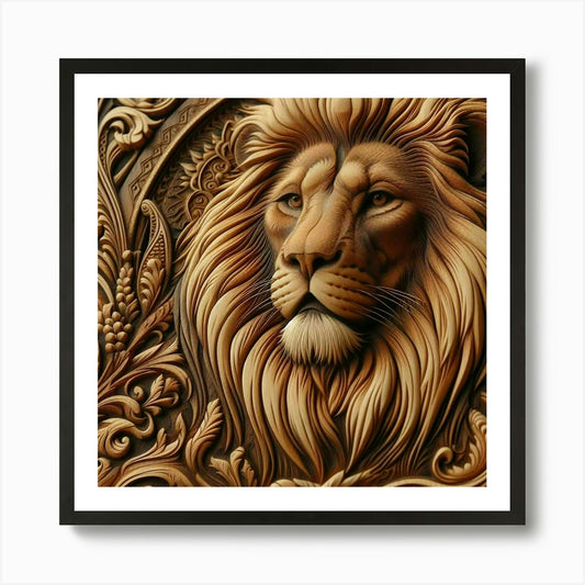 Artwork of a Lion Art Print Framed Wall Art Poster Canvas Print Picture