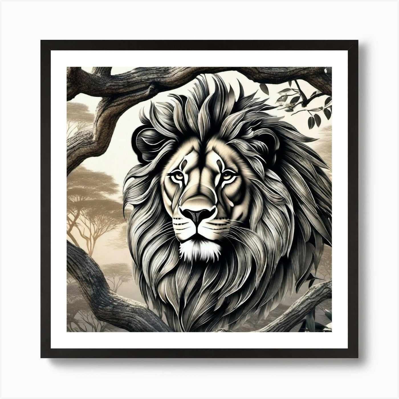 Lion art 2 Art Print Framed Wall Art Poster Canvas Print Picture