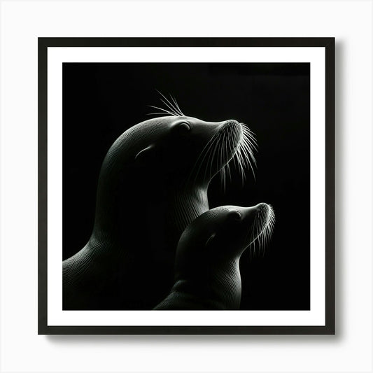 Sea Lions Art Print Framed Wall Art Poster Canvas Print Picture