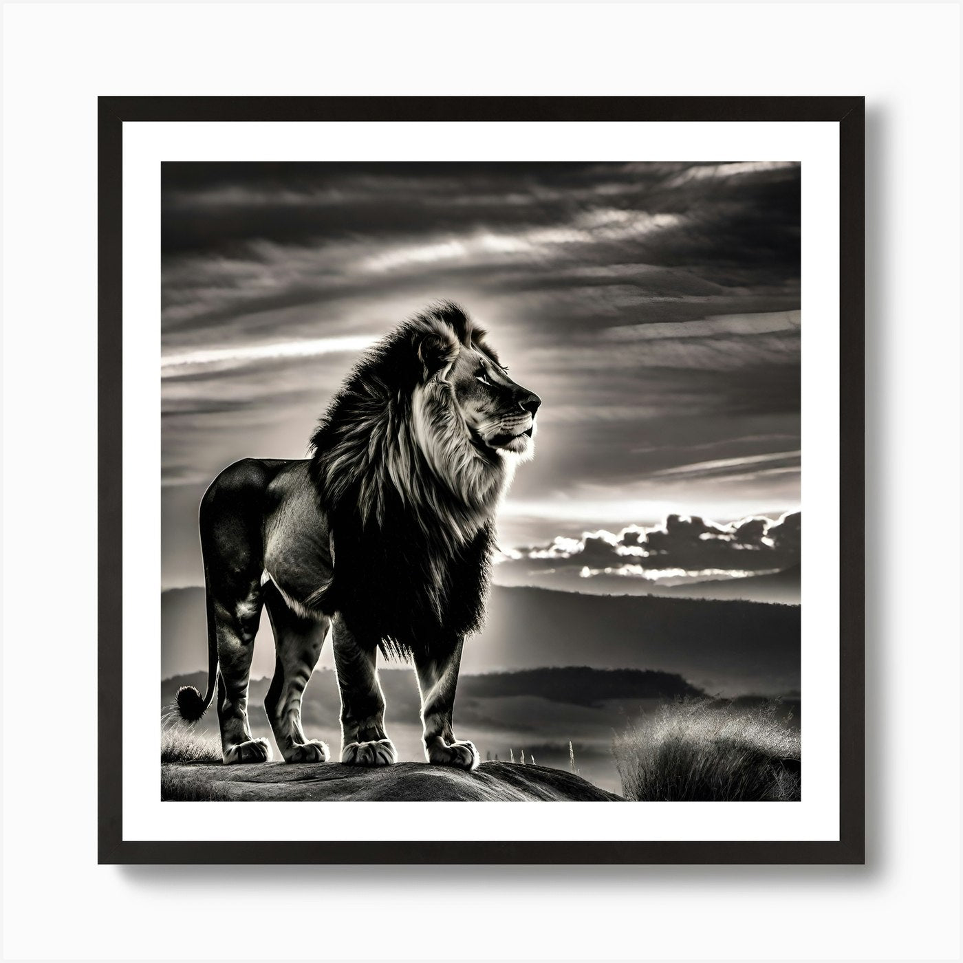 Lion In The Sky 3 Art Print Framed Wall Art Poster Canvas Print Picture