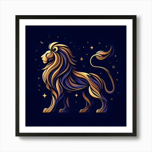 Zodiac Lion 3 Art Print Framed Wall Art Poster Canvas Print Picture