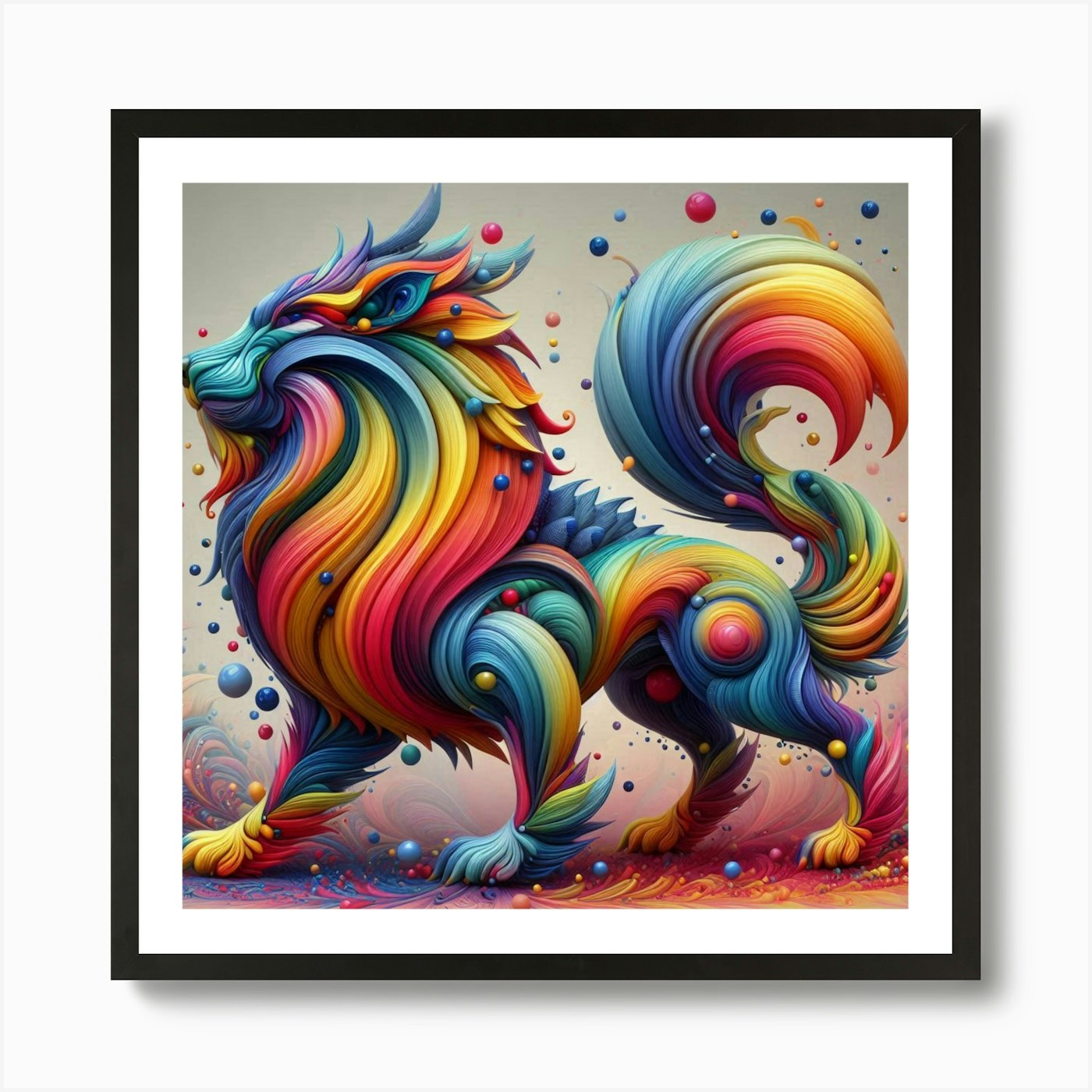 Colorful Lion Art Print Framed Wall Art Poster Canvas Print Picture